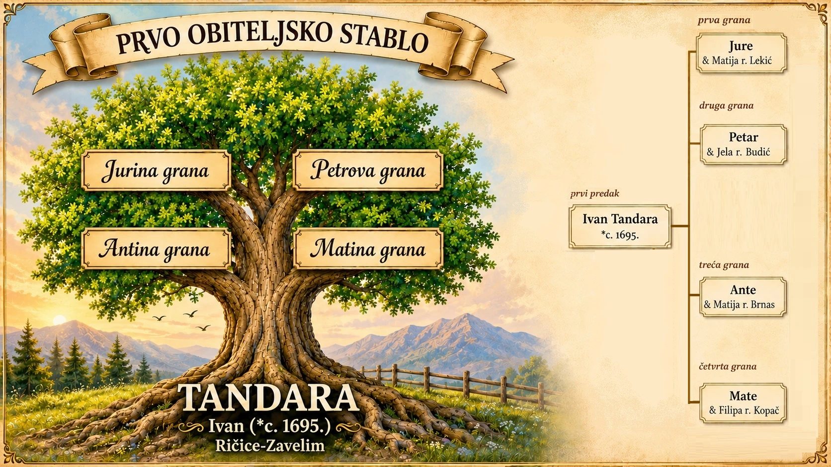 Obiteljsko stablo prezimena Tandara